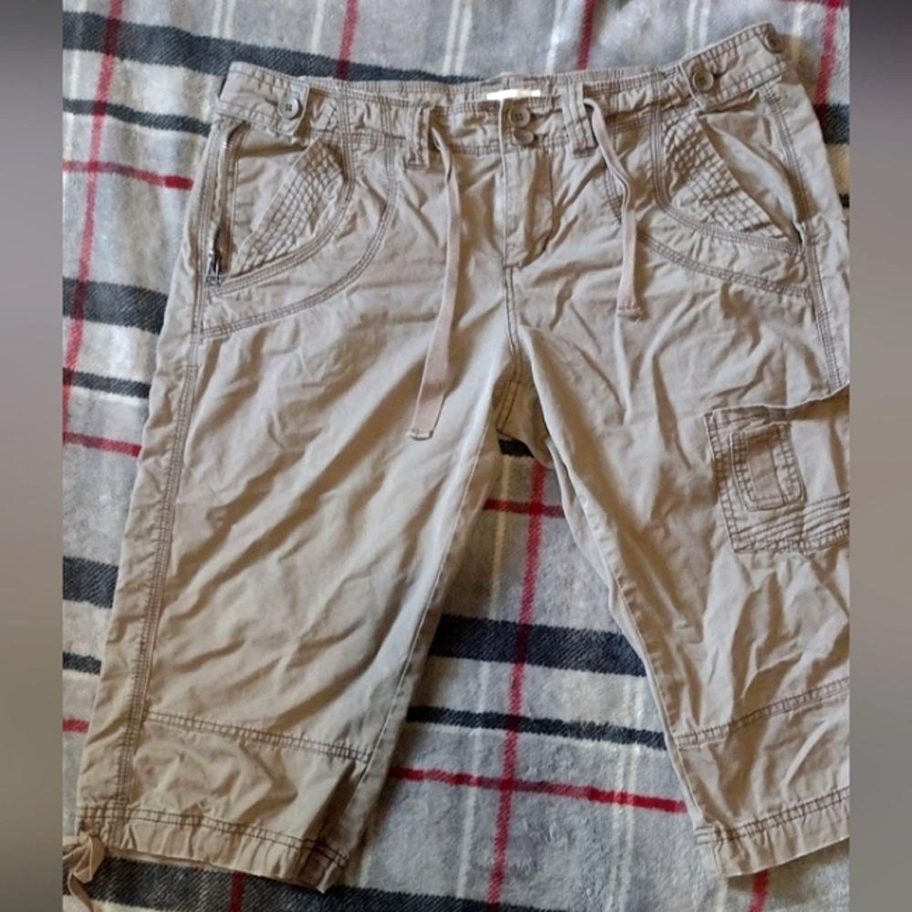 Womens Capri Khaki Pants